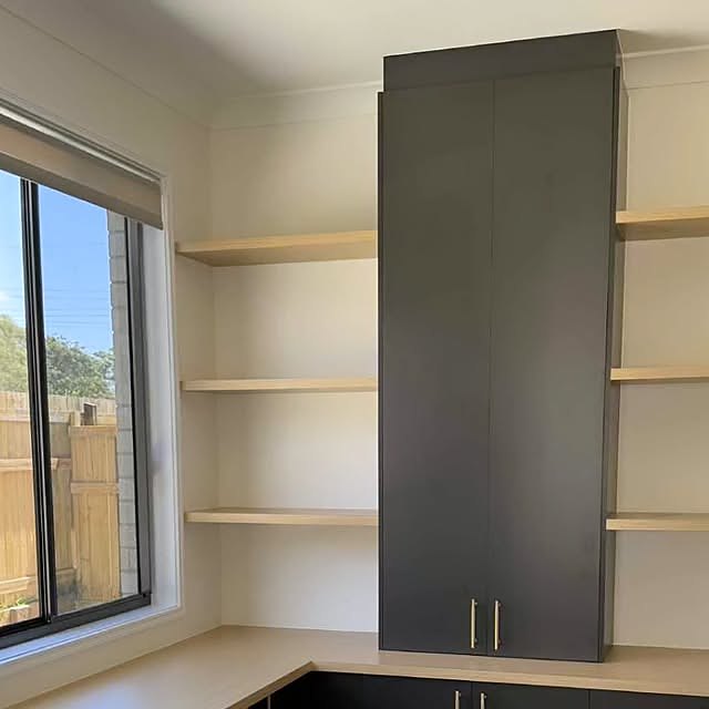 Custom study and shelving cabinetry
